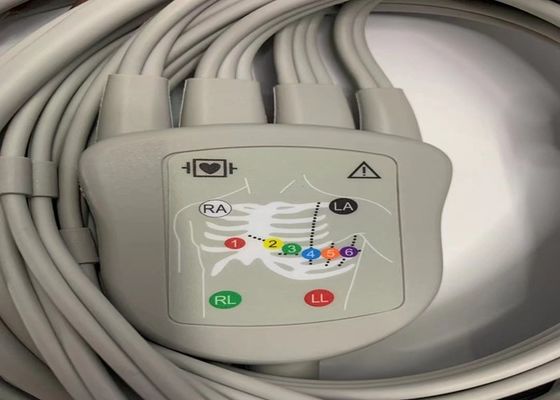 کابل EKG خاکستری 10 سرب با 15 پین کانکتور موز استاندارد ایالات متحده 4.0