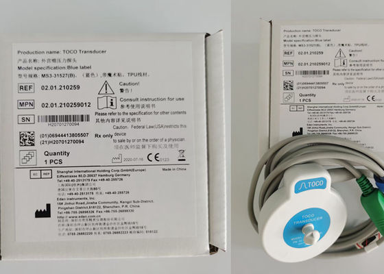 MS3-31527 Toco Transducer Probe 6 Needle Single Slot Blue Ribbon Velcro طول 2.5 متر
