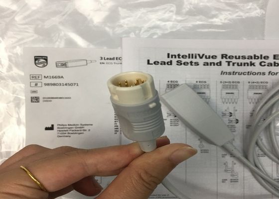 M1669A Interlivue قابل استفاده مجدد 3 کابل EKG سرب aAMI/IEC 2.7M مواد TPU