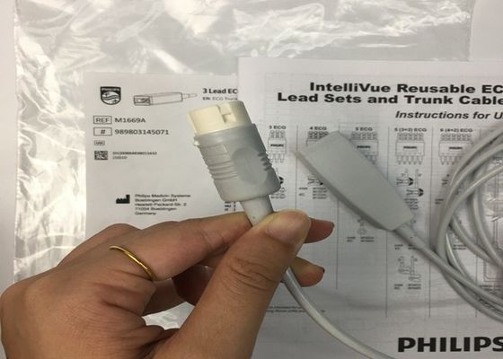 M1669A Interlivue قابل استفاده مجدد 3 کابل EKG سرب aAMI/IEC 2.7M مواد TPU