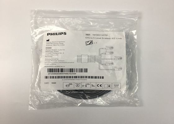PHLIP Efficia قابل استفاده مجدد 5 کابل EKG سرب عضو IEC برای بزرگسالان