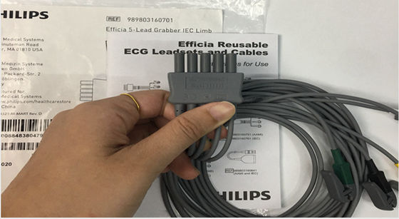 PHLIP Efficia قابل استفاده مجدد 5 کابل EKG سرب عضو IEC برای بزرگسالان
