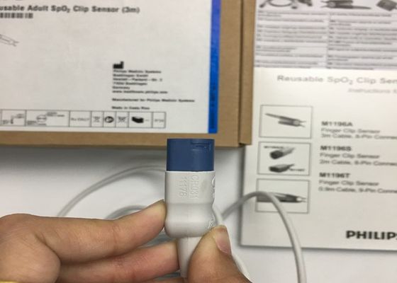 فلپ M1196A قطعات تعویض EKG، سنسور کلیپ انگشت 3M با کانکتور 8 PIN