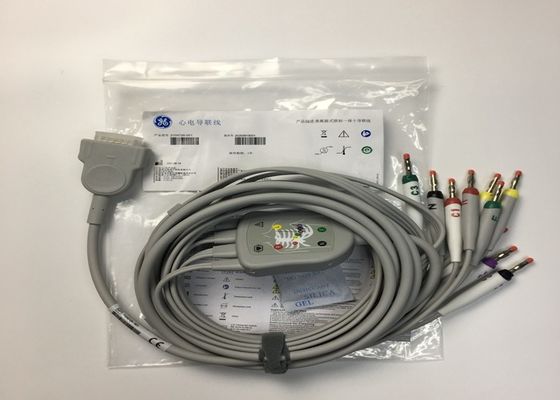10 قطعات جایگزین سرب ECG کابل GE2104726-001 استاندارد اتحادیه اروپا