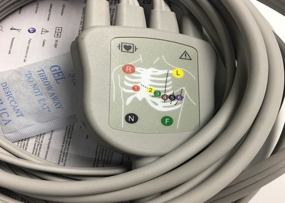 10 قطعات جایگزین سرب ECG کابل GE2104726-001 استاندارد اتحادیه اروپا