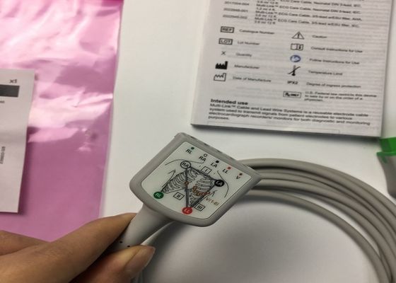 GE Adult Multi Link ECG سرب کابل 3 سرب 5 سرب 3.6M 12ft 2017003-001