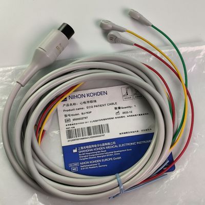 BJ-753P NIHON KOHDEN سیم رسانا قلب سیاه گرد سر 6 پین سه سرب دکمه استاندارد اروپایی