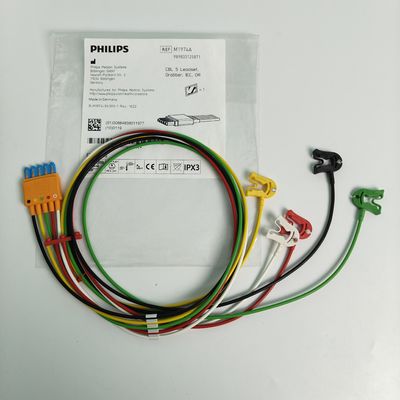 989803125871 مواد مصرفی دستگاه پزشکی PHILIP مانیتور بیمار اصلی CBL 5 Leadset Grabber IEC OR REF M1974A