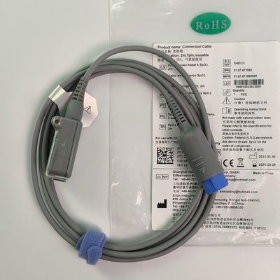 REF SHEC3 کابل افزایشی اکسیژن خون 2M سر گرد آبی واحد 7 پین L 2.0 متر