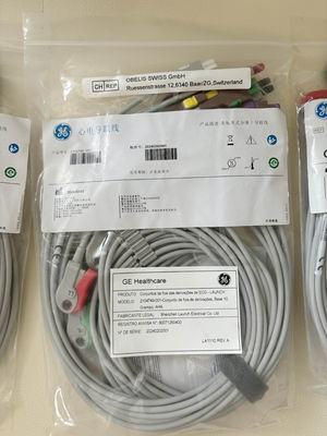 GE 2104749-001 - مجموعه سیم‌های لید ECG ۱۰ سربی و کابل اصلی، AHA