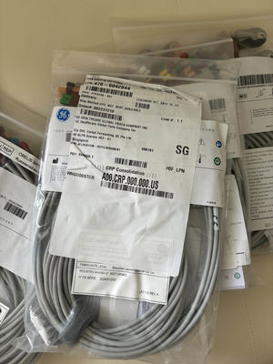 GE 2104749-001 - مجموعه سیم‌های لید ECG ۱۰ سربی و کابل اصلی، AHA