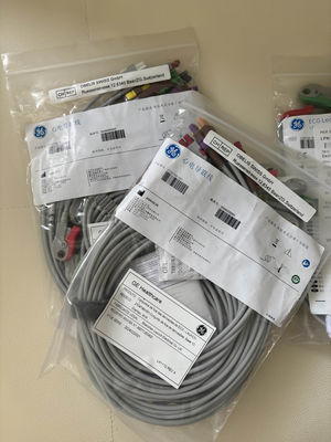GE 2104749-001 - مجموعه سیم‌های لید ECG ۱۰ سربی و کابل اصلی، AHA
