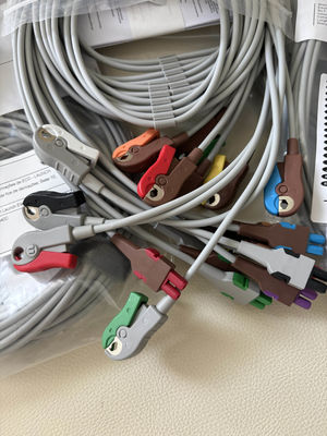 GE 2104749-001 - مجموعه سیم‌های لید ECG ۱۰ سربی و کابل اصلی، AHA