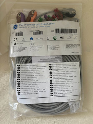 GE 2104749-001 - مجموعه سیم‌های لید ECG ۱۰ سربی و کابل اصلی، AHA