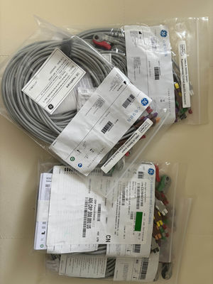 GE 2104749-001 - مجموعه سیم‌های لید ECG ۱۰ سربی و کابل اصلی، AHA