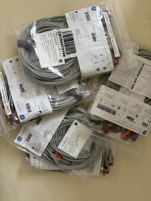 GE 2104749-001 - مجموعه سیم‌های لید ECG ۱۰ سربی و کابل اصلی، AHA