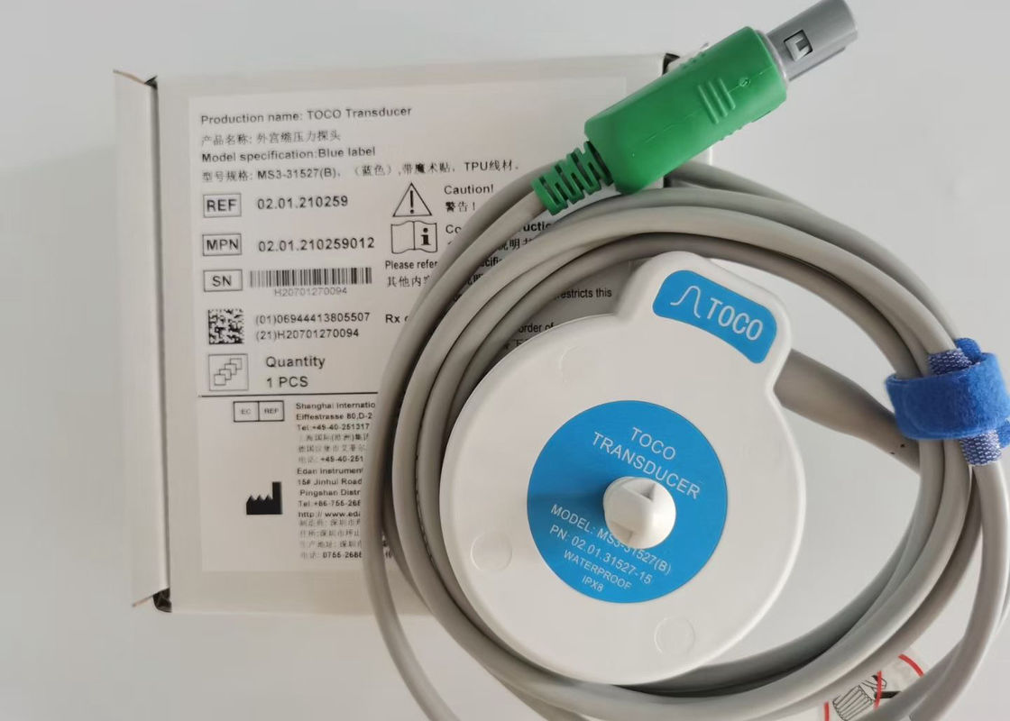 MS3-31527 Toco Transducer Probe 6 Needle Single Slot Blue Ribbon Velcro طول 2.5 متر