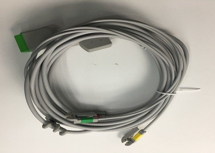 قطعات جایگزین چند لینک ECG کابل 3 سرب با سیم سرب گربر یکپارچه 3.6M