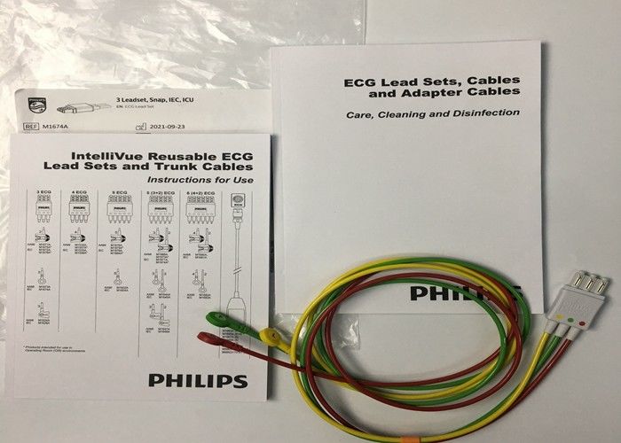 M1674A ECG سرب مجموعه کابل 3 سرب IEC ICU 1M برای تجهیزات پزشکی