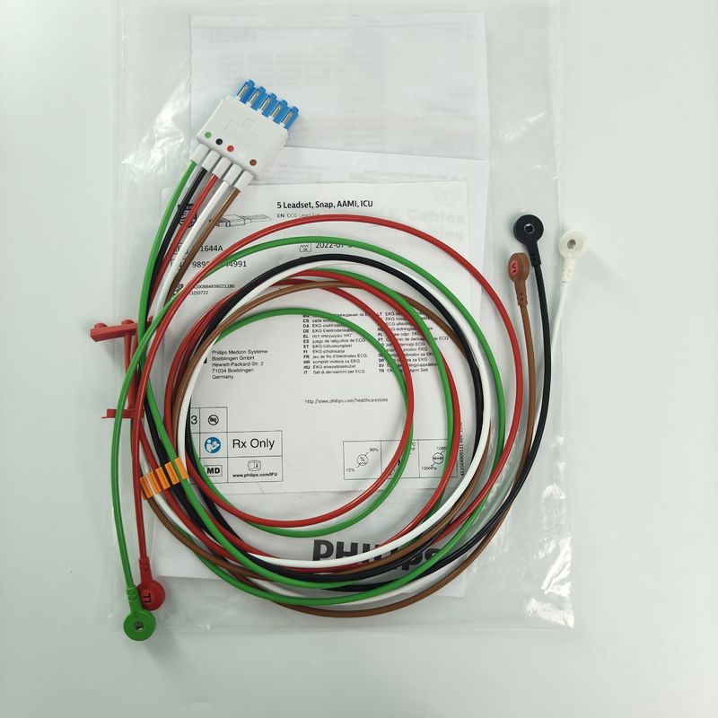 989803144991 لوازم جانبی مانیتور بیمار PHILIP CBL 5 Leadset Snap AAMI ICU