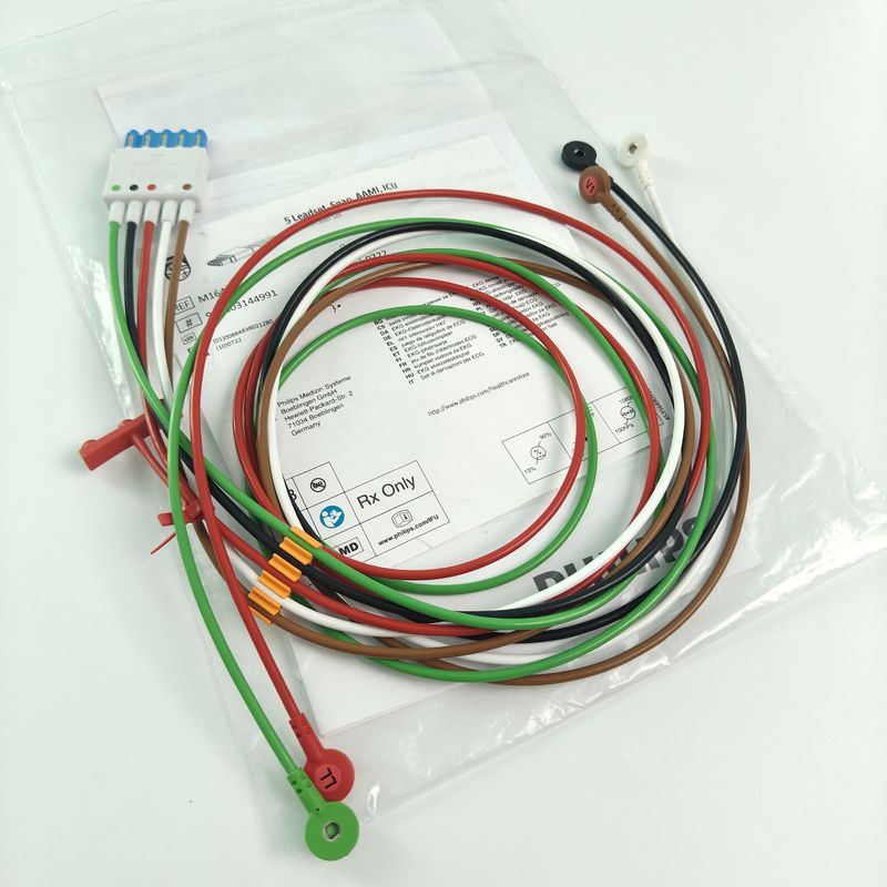 PHILIP مانیتور بیمار دستگاه پزشکی مصرفی CBL 5 Leadset Snap AAMI ICU REF M1644A 989803144991