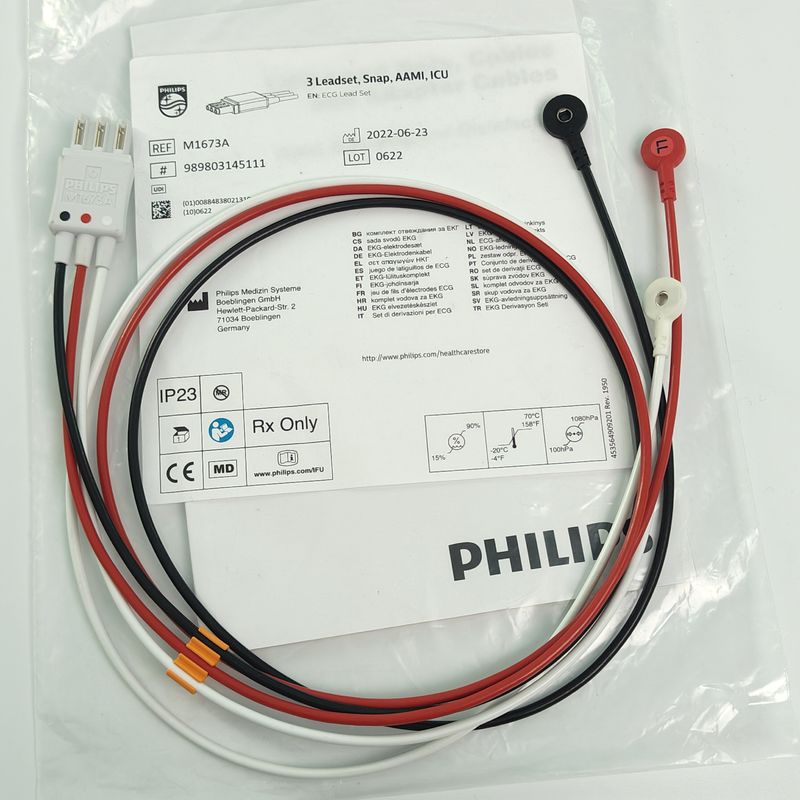 REF M1673A PHILIP مانیتور بیمار CBL 3 LEDset Snap AAMI ICU PN 989803145111