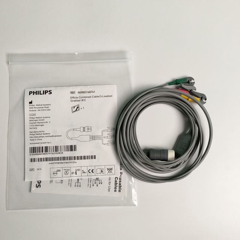 PHILIP اصلی Efficia ترکیبی کابل/3-Leadset Grabber IEC. ماشین پایان دور 12-پین,REF: 989803160741