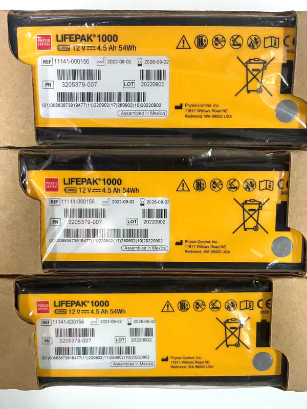 REF:1141-000156 باتری تجهیزات پزشکی Medtronic LIFEPAK 1000 باتری دیفیبریلتور 12 ولت 4.5Ah 54Wh