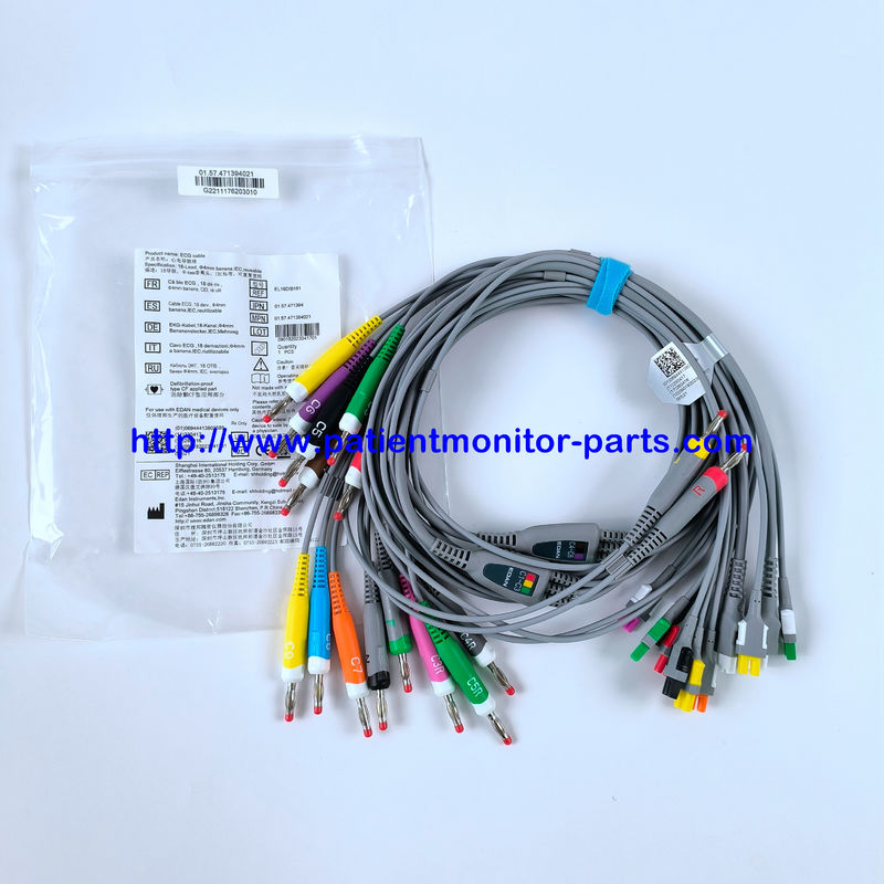 EDAN ECG CABLE 18-Lead 4MM بانان IEC قابل استفاده مجدد REF EL16DIB181 IPN 01.57.471394